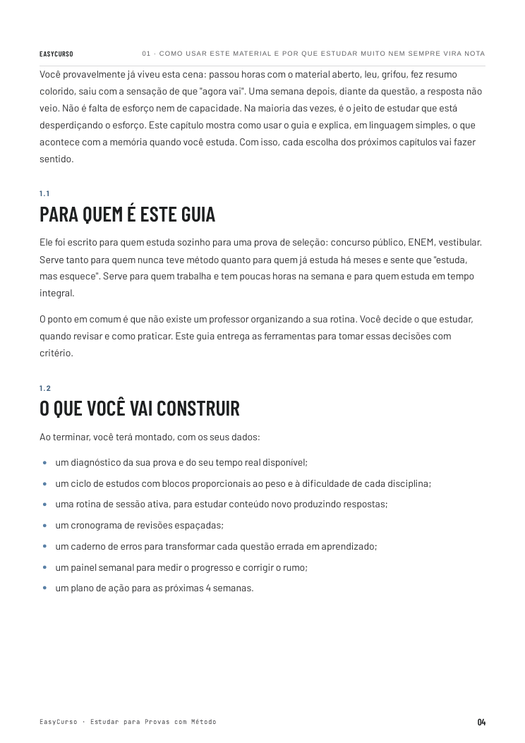 Página de amostra 2 do material Estudar para Provas com Método